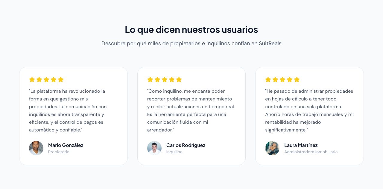 Opiniones de usuarios de SuitReals