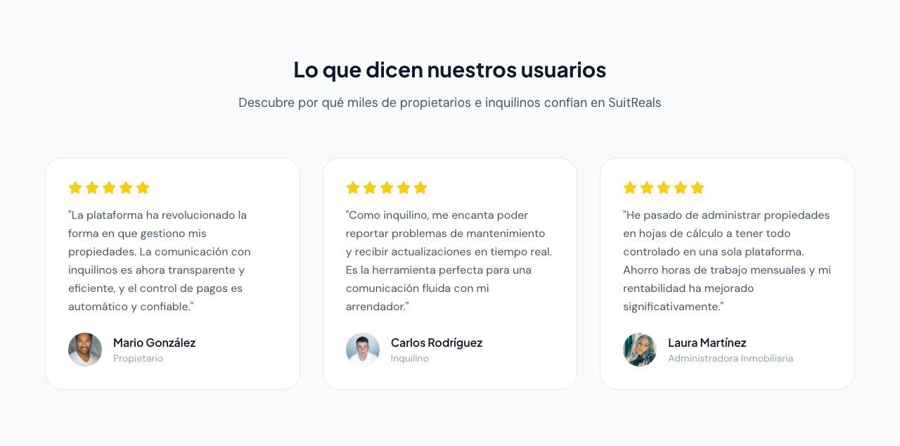 Opiniones de usuarios de SuitReals